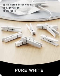 Houten Wasknijpers Set van 50 Kleurrijk Decoratief Knijpers voor Foto's en Knutselen — thumbnail 5