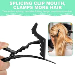 12x Professionele Krokodillen Haarclips voor Styling en Knippen - Antislip Grip — thumbnail 2