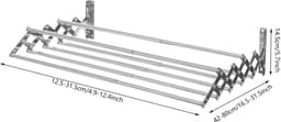 Wanddroogrek Wasdroogrek Ruimtebesparend 42-80cm Uitschuifbaar Kledingrek Wandgemonteerd Droogrek — thumbnail 2