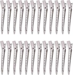 24x Zilveren Krokodillen Haarspeldjes - Alligator Clips voor Knippen, Stylen & Extensions — thumbnail 1