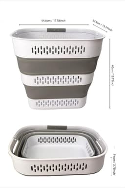 Unyqoos® Opvouwbare wasmand en opbergcontainer met handgrepen en ventilatie — thumbnail 3