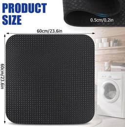 Anti vibratie mat wasmachine 60x60 cm dubbelzijdig antislip waterdichte onderlegmat voor wasmachine en droger — thumbnail 2