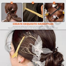 Haarclips Set - Krokodillenklemmen - Haar Stylen - Met Gaten - 95 cm 45 stuks - Zilver Goud Zwart — thumbnail 4