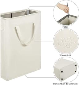 Smalle wasmand, kleine opvouwbare smalle waszak met handvat. — thumbnail 2
