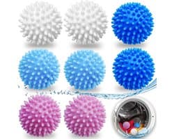 8 stuks wasballen - drogerballen voor donsjassen - wasdrogers - tennisballen - wasmachine accessoires