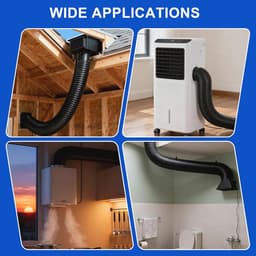 Flexibele Afvoerslang 150 mm x 3 m - PVC-Aluminium Ventilatieslang met Klemmen voor Afzuigkap, Airconditioning en Droger — thumbnail 4