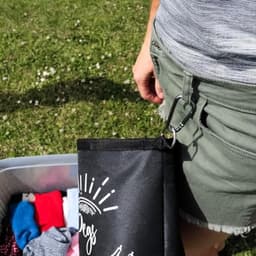 Wasknijperzak voor waslijn met hanger – Waterdichte opbergtas voor 300 haringen – Handige clip en trekkoordsluiting – Ideaal voor buitengebruik — thumbnail 3