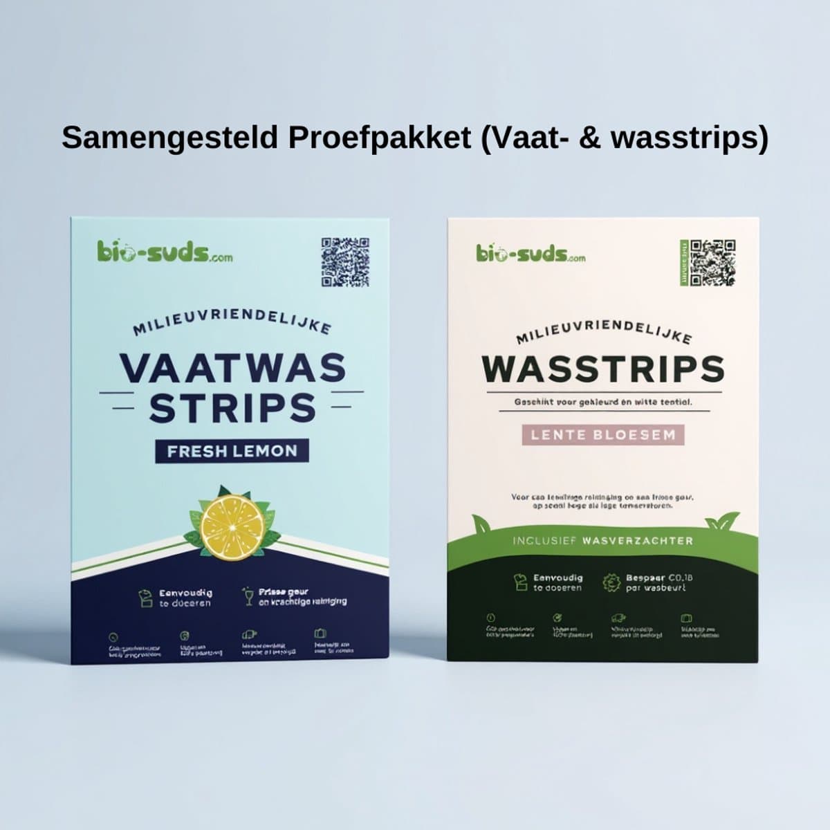 Bio-Suds® - Samengesteld Proefpakket - Wasstrips proefpakket - Wasmiddeldoekjes - Vaatwasserstrips - Vaatwasstrips - Vaatwasser stripdoekjes - 20 wasjes (10 strips) — afbeelding 1