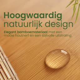 CLP Wasmand met deksel - Ronthy - Wasbox - Waszak 70L wasbaar uitneembaar - Bamboe Frame - voor Badkamer - natura — thumbnail 2
