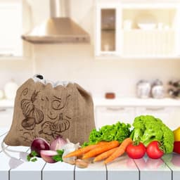 Kleine Jute Opbergzak voor Groenten en Fruit - Ademend en Lichtdicht — thumbnail 2