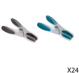 240x Wasknijpers Set - Blauw & Grijs - 8cm - Stevige Kunststof Wasclips - Roestvrije Veer - Grootverpakking voor Alle Wasgoed - 24 stevige wasknijpers voor dagelijks gebruik — thumbnail 2