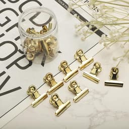 Goudkleurige Push Pins en Bulldog Clips - 20 Stuks voor Thuis- en Kantoorgebruik — thumbnail 5