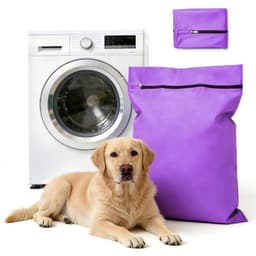 Waszakken voor huisdieren - Waszakken van twill polyester - Grote waszakken met rits - Voorkomt dat waszakken verstopt raken door dierenhaar - Waszakken voor huisdierendekens - Geweldig voor honden en katten (70x80cm) - Paars-L — thumbnail 1