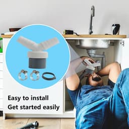 Allecta - Dubbele Y-adapter voor afvoer vaatwasser en wasmachine, Ø 40 mm uitgang, Ø 18,24 mm ingang, inclusief slangklemmen - Duurzaam en robuust - Keukenapparatuur accessoire. — thumbnail 5
