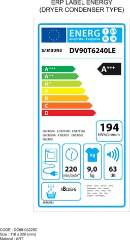 Samsung DV90T6240LE - 6000 serie - Warmtepompdroger - 9kg — thumbnail 2