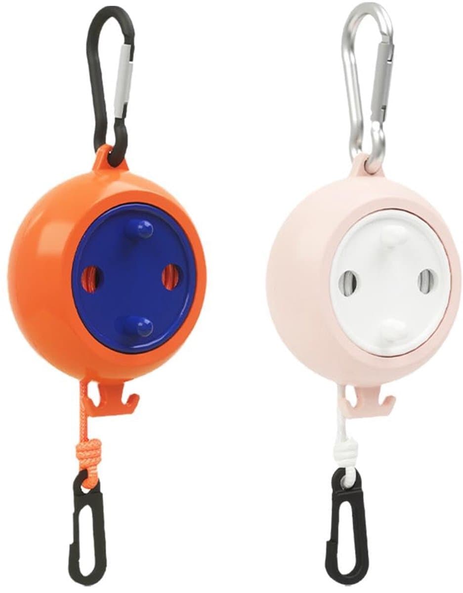 Reiswaslijn - Waslijn Oprolbaar - Camping Waslijn - Drooglijn - Uittrekbare Waslijn - Kledinglijn - Vakantie Accessoires - Camping Droogrek - Draagbare Waslijn - Compact Design - Met Karabijnhaak - Antislip - Binnen en Buiten - Camping Gear - 2 stuks — afbeelding 1