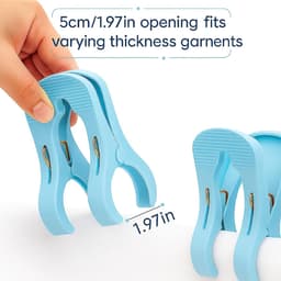 3 Stuks - Plastic Quiltclips - Winddichte Handdoekklem - Wasknijpers - Grote Knijpers - Grote Winddichte clip - Kledingklem - Sterke Handdoekklem - Strandhanddoekclips - Blauw — thumbnail 2