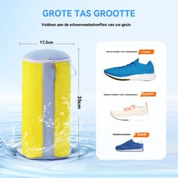 TOVBMUP 2 Stuks Waszakken - Schuhwaschbeutel - 360° Rundum-Reinigung met 3-Lagen Netontwerp - Wiederverwendbaar met Verborgen Rits - Geschikt voor Wasmachine tot EU46 - Polyester/Chenille - 35x17,5cm — thumbnail 5