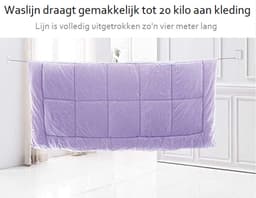 XYZ Goods - Waslijn Uittrekbaar - Stevig - RVS - Drooglijn - Waslijndraad - Voor Binnen en Buiten - Roldrooglijn - Oprolbaar - Camping - Handigheidje - Zilver — thumbnail 5