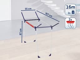 Leifheit droogrek Pegasus 160 Solid Slim - 16 m drooglengte — thumbnail 3