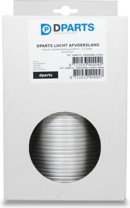 Dparts 120mm aluminium luchtafvoerslang - 1,5 meter - inclusief 2 slangklemmen - hittebestendig tot 250 °C - flexibel afzuigkap wasdroger lucht afvoer slang - flexibele ventilatieslang buis — thumbnail 3