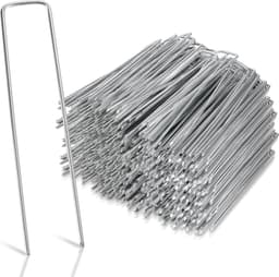 Grondankers 1000 Stuks - 15x2.5cm - Roestwerend grondanker gegalvaniseerd staal - Ø2.8mm - Onkruidvlies - voor het bevestigen van worteldoek, tuinvlies, schutting, kunstgras, folies - stabiel U-vormig grondanker — thumbnail 1