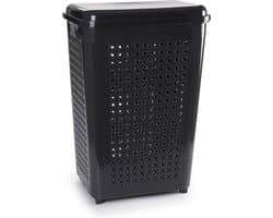 PlasticForte Wasmand met deksel - 50 liter - antraciet - kunststof - 41x31x61 cm