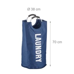 opvouwbare wasmand - met hengsel - 60 l - lichtgewicht - 70 x 38 cm - blauw — thumbnail 2