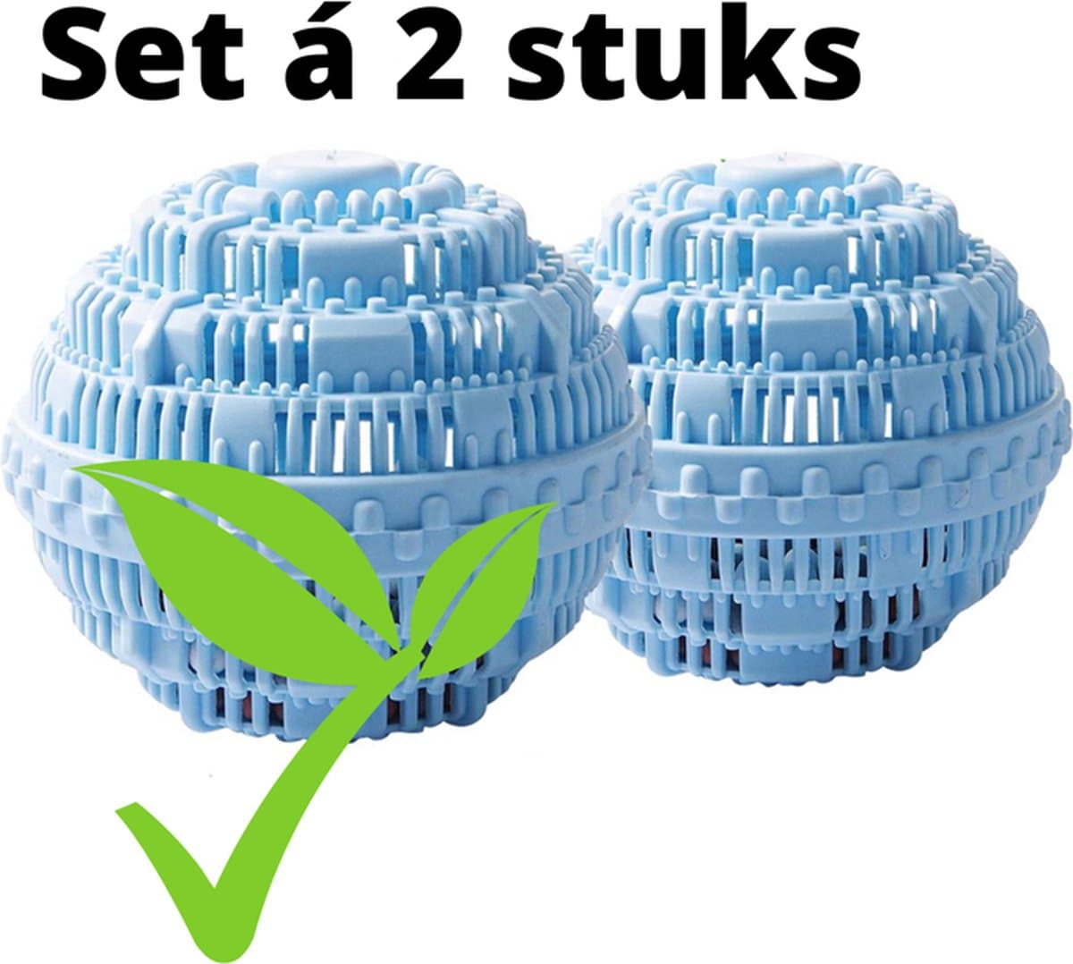 Wasbol set van 2 - lichtblauwe wasballen - keramische balletjes - lichtblauw - wasmachine reiniger - wasmachine - zonder gebruik van wasmiddel — afbeelding 1
