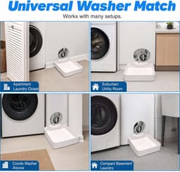 Afvoerbak voor wasmachine - Wasmachine lekbak - 3D-geprinte waterdichte bak - Lekbak wasmachine - Wateropvang - Afvoer - 18cm — thumbnail 5