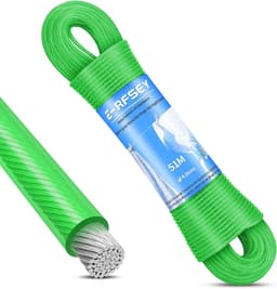 SnelShoppen - 51 m Outdoor Waslijn met Stalen Kern - Heavy Duty Kledinglijn met 220 kg Laadcapaciteit - Roestvrij en Waterdicht - Tuin Kledinglijn Bla — thumbnail 4