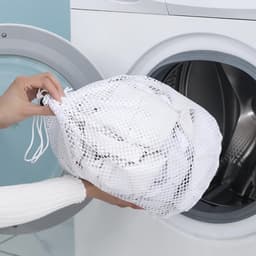 SnelShoppen - Mesh Waszak Portable Waszak met Treksluiting Draagbare Dunne Mesh Waszak voor Kleding, Beddengoed, Tafelkleed, Gordijnen - 60x40cm — thumbnail 2