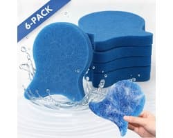 ECTEATOY® Drogerballen 6 stuks - Wasbollen - Herbruikbare pluisverwijderaars voor wasmachines - Verwijdert effectief dierenhaar, vacht en huidschilfers - Blauw