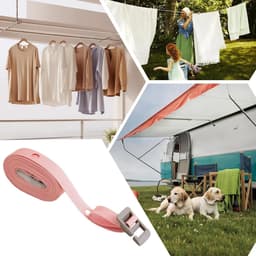 Waslijn Reislijn - Drooglijn Buiten - Kleding Drogen - Winddicht Instelbaar - 3.5 Meter - Roze — thumbnail 5