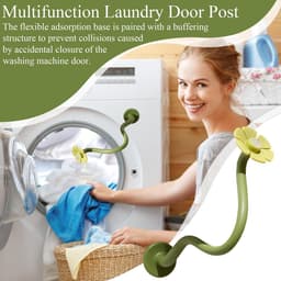 Magnetische Deurstopper - Wasmachine Deurhouder - Ventilatie Wasmachine - Bloemenontwerp Antislip - 9.5 x 4.5 x 16 cm - Groen Blauw — thumbnail 2