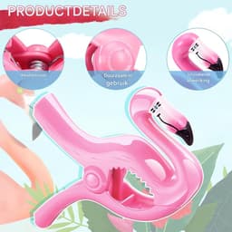 carmdering - Handtuchklammern - Strandtuch Clips - Grote Klemmen - Sterke Windweerstand - Veelzijdig Gebruik - Kunststof En RVS - Duurzaam Design - Comfortabele Grip - 2 Stuks — thumbnail 3