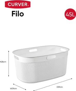 Curver Filo Wasmand met deksel 55L + Wasmand 45L - Wit — thumbnail 2