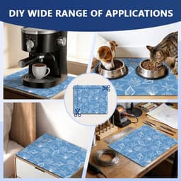 SnelShoppen - Wasmachine Topper Blauw Marine Life 60x50 cm - Multifunctionele Waterdichte Wasdroger Mat - Universele Bovenlader Wasdroger Mat voor Aan — thumbnail 5