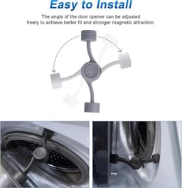 OLOEY Magnetische deurstopper voor wasmachine met voorlader- 360° verstelbaar- compact (zwart) - Magnetische voet- geschikt voor wasmachine-vaatwasser-magnetron- 360° verstelbare arm- compact (11,5 cm)- voorkomt geuren en vocht — thumbnail 3