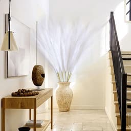 8 stuks kunstpampasgras, 113 cm, wollig kunstgras voor vaas, thuis, bruiloftsdecoratie (wit) — thumbnail 3