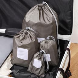 Draagtas, 4 stuks, waterdicht, nylon, met trekkoord, waterdichte tas voor buitenactiviteiten, in verschillende maten olijfgroen — thumbnail 4