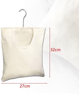 Dailygoods- Wasknijperzak Duurzaam - Wasknijpertas - Opbergtas - Hangende Wasknijperzak - 2 Stuks - 27 x 32 cm - Beige — thumbnail 3
