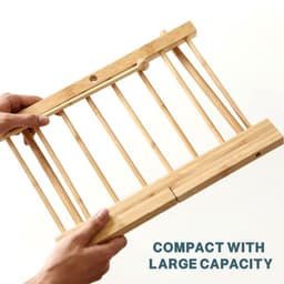 Dailygoods- Pasta Droger Vouwbaar - Houten Droogrek - 12 Stangen - Compact Design - Ideaal voor Verse Pasta - Hoogwaardige Bamboe - Pasta Rek — thumbnail 5