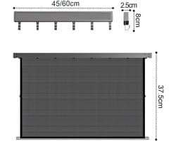 Uitschuifbare Inklapbare Wanddroogrek-Opvouwbaar Droognet-Wasrek van Ruimte Aluminium-Badkamer Balkon Slaapkamer-Kleding Droogrek-49/60cm-Gun Grey-6 Haken