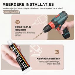 Uitschuifbare Inklapbare Wanddroogrek-Opvouwbaar Droognet-Wasrek van Ruimte Aluminium-Badkamer Balkon Slaapkamer-Kleding Droogrek-49/60cm-Gun Grey-6 Haken — thumbnail 3