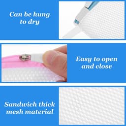 Dailygoods - Tyqour 6 stuks 10,9 x 10,9 cm mini-waszakken van netstof voor gevoelige was met ritssluiting voor thuis en op reis — thumbnail 5