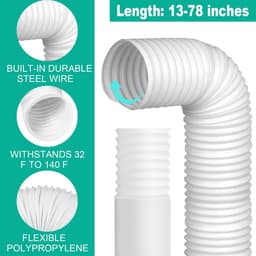 Dailygoods- Afvoerslang 2 Meter - 150 mm Diameter - PVC Afvoerslang - Verlenging - Draagbare Airconditioning - Geschikt voor Wasdroger/Afzuigkap - Afvoerslang Voor Airco — thumbnail 2