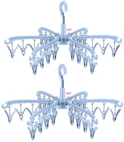 Dailygoods- Sokdroger Opvouwbaar - 24 Peg Sok Hanger - 360 Graden Draaibaar - Hoogwaardig PP-Plastic - Ruimtebesparend - Geschikt voor Lingerie en Ondergoed - Waslijn — thumbnail 1
