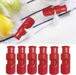 Zakken Clips - Knijpclips Bewaarklemmen - Voedsel Vers Houden - Stof Isolatie - 10 Stuks - Rood — thumbnail 5