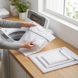 Dailygoods - set van 4 waszakken voor delicate was 30x40 cm en 40x50 cm – herbruikbare wasnetten met ritssluiting – voor lingerie, ondergoed, sokken en fijne kleding — thumbnail 3